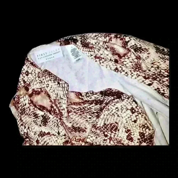 FIRST ISSUE/Liz Claiborne Co, Womans SNAKESKIN Print Cardigan LIGHTWEIGHT XL - Picture 8 of 8
